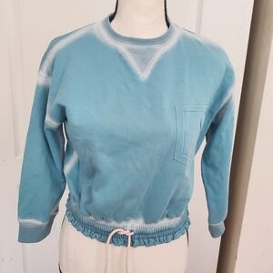 Hey Girly blue drawstring top ruched waist. size 14 / 16